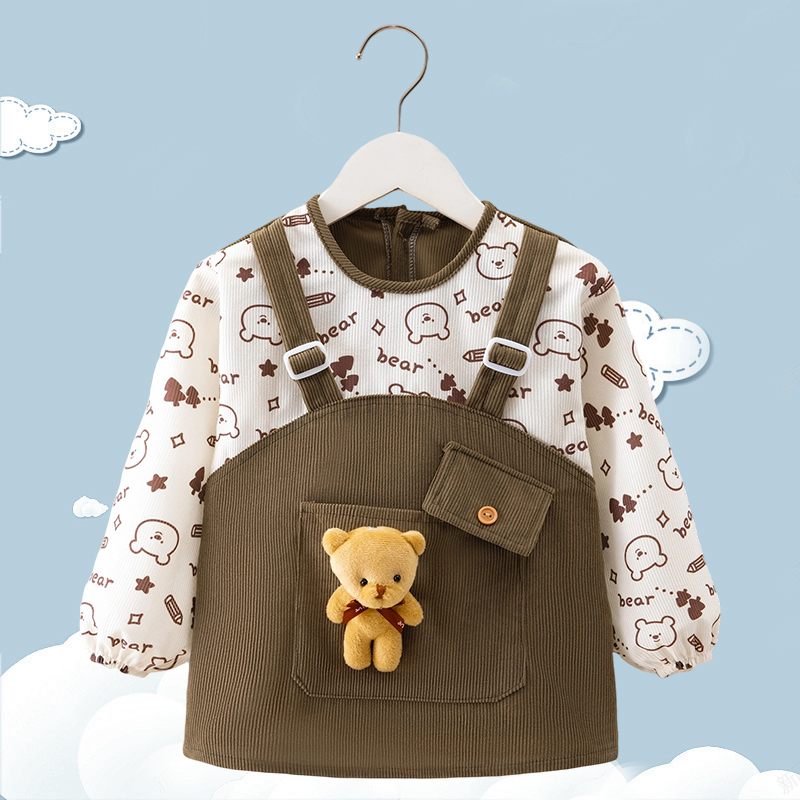 Fashionable men's and women's baby smocks, autumn and winter outer wear, children's bibs, reverse dressing and eating, waterproof and anti-dirty clothing, food and rice pockets