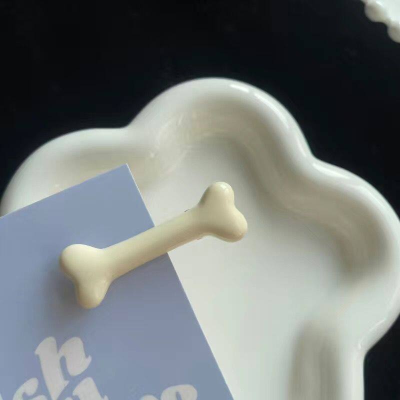 奶油系爆款可爱小骨头发夹软萌少女心鸭嘴夹日系发卡学生刘海边夹