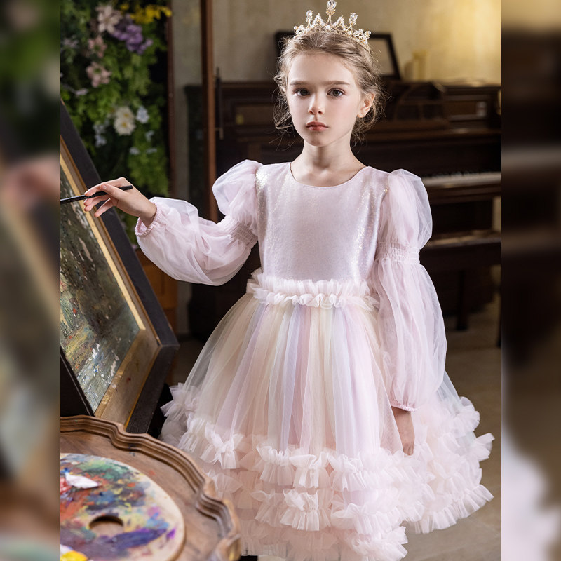 女童春秋公主裙儿童蓬蓬纱裙女孩花童礼服富家千生日裙子演出白色,淘宝优惠券,粉丝福利购,淘宝优惠卷