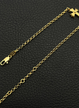 ODEK高级复古十字架手链男女中古做旧经典款叠戴气质金色小众