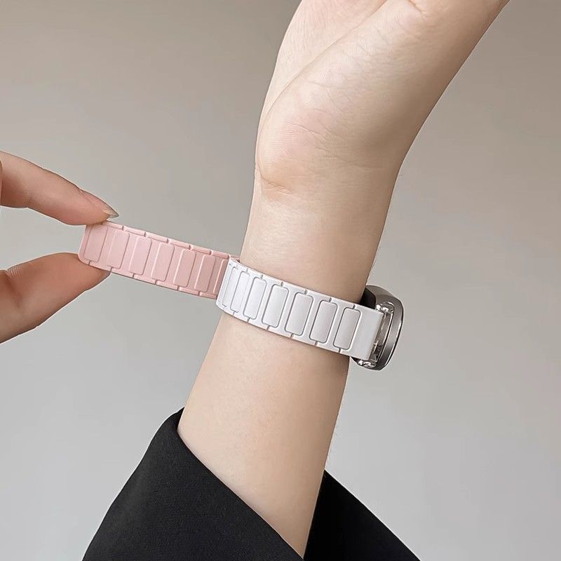 适用小米手环10/9/8表带3/4/5/6/7硅胶磁吸通用NFC版腕带八九十代替换手表带高级感小清新创意拼色男女款运动 - 图1