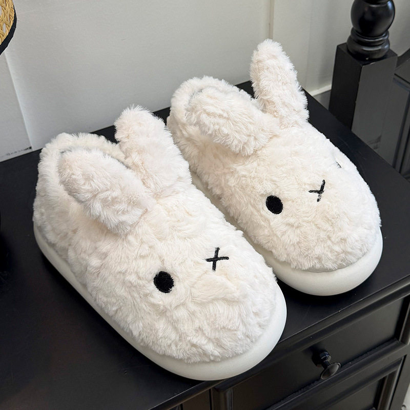 可爱小白兔子女居家棉拖鞋女加绒棉拖鞋男保暖鞋月子鞋包头拖防滑,淘宝优惠券,粉丝福利购,淘宝优惠卷