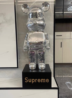 暴力熊底座轻奢展示台时尚长方形橱窗客厅装饰品潮熊摆件落地乔迁