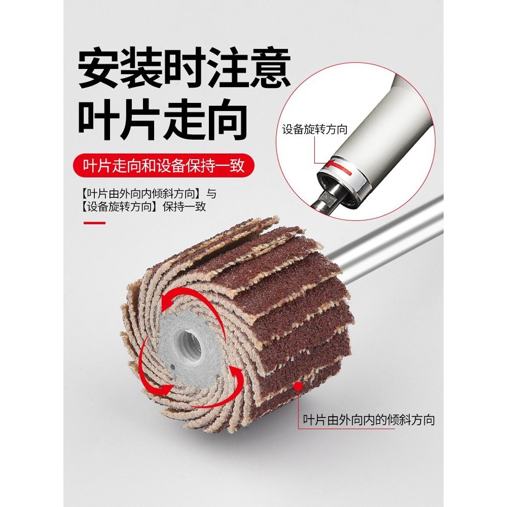 活柄百叶轮磨头3mm砂布砂纸打磨金属抛光耐磨耐用带柄电磨头,淘宝优惠券,粉丝福利购,淘宝优惠卷