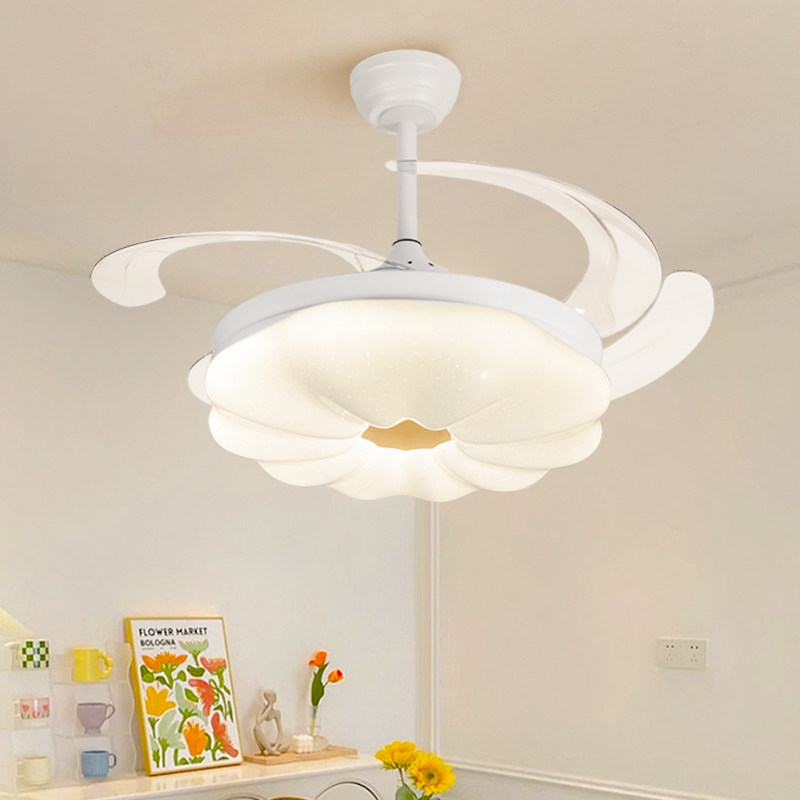 餐厅星空吊扇灯奶油风隐形静音风扇灯全光谱护眼客厅变频风电扇灯,淘宝优惠券,粉丝福利购,淘宝优惠卷