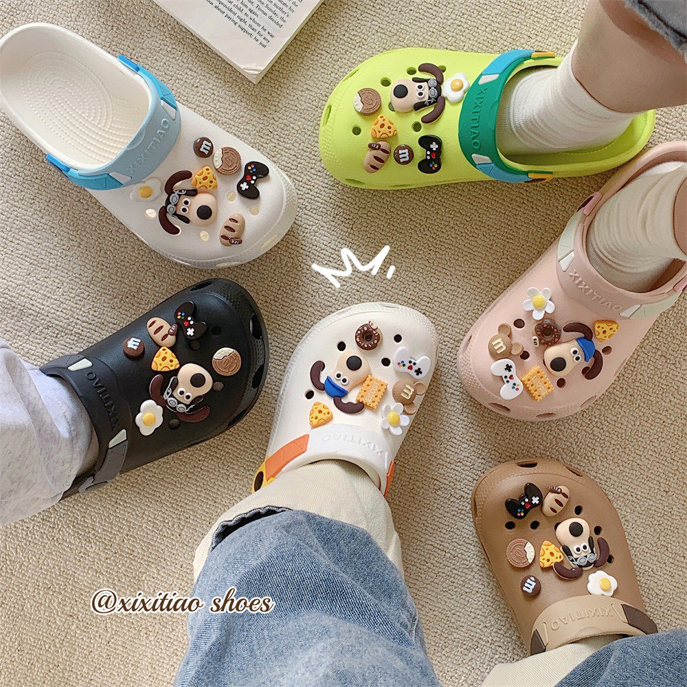 细细条ins可爱狗狗洞洞鞋男女夏防滑软底情侣外穿沙滩凉拖鞋平底,淘宝优惠券,粉丝福利购,淘宝优惠卷