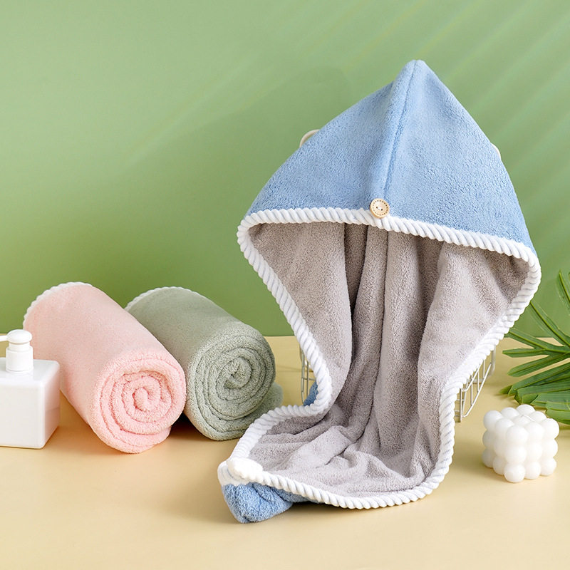 干发帽a类加厚双层吸水干发毛巾浴帽女珊瑚绒洗头巾批发可加LOGO,淘宝优惠券,粉丝福利购,淘宝优惠卷