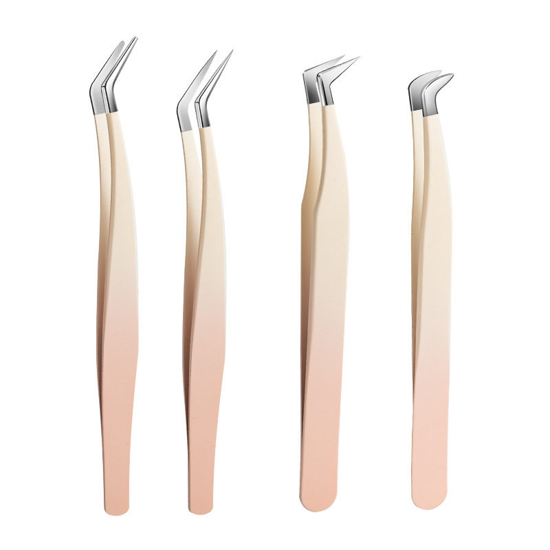 金羽夹子美睫假睫毛镊子专业初学者嫁接美睫师套装工具批发圆头