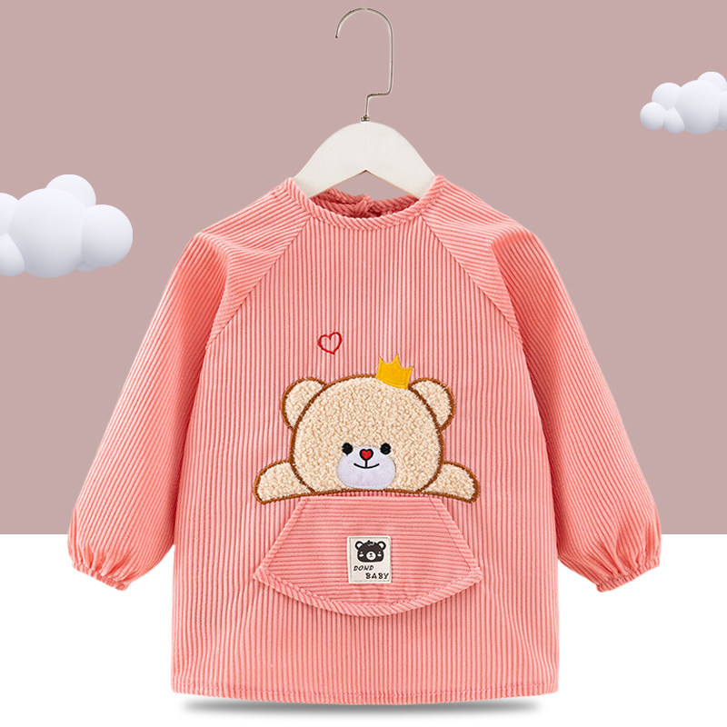 儿童吃饭围兜防水罩衣宝宝洋气饭兜反穿衣辅食护衣倒褂衣秋冬加厚,淘宝优惠券,粉丝福利购,淘宝优惠卷