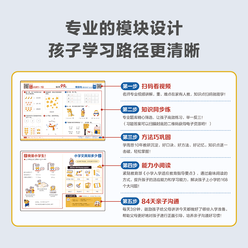 学而思幼小衔接倒计时99天书拼音语言语文数学一日一练科学规划讲解复习5-7岁入学准备一年级知识全覆盖提升学习适应能力同步巩固 - 图3