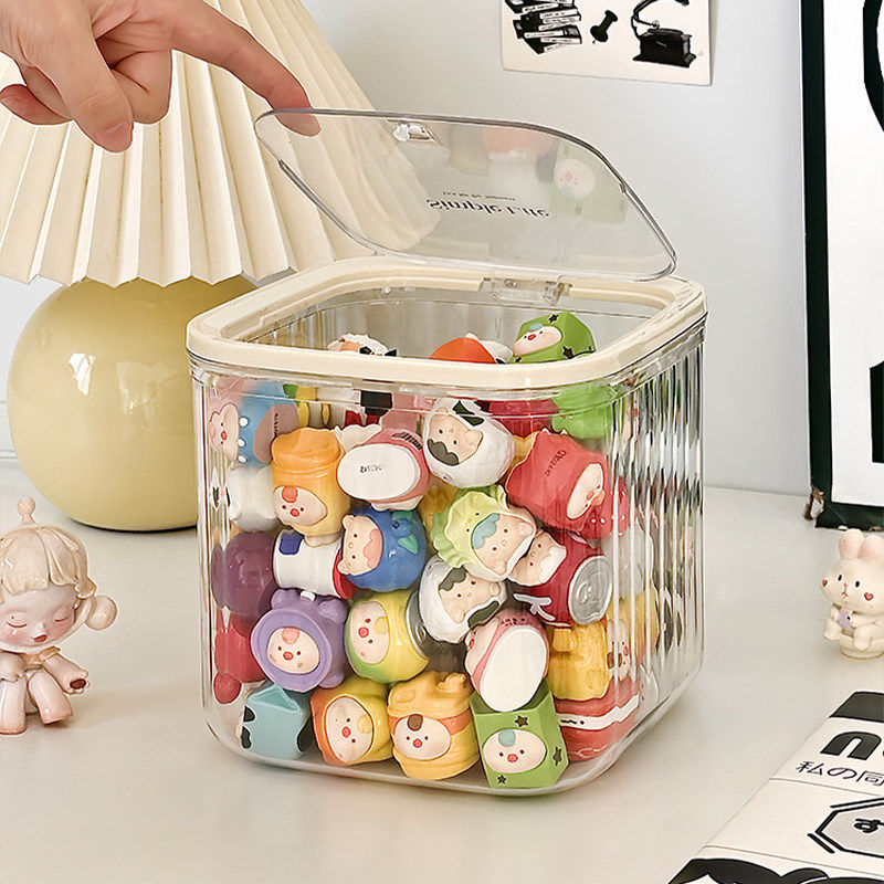 萌粒收纳盒亚克力大容量手办盲盒展示架桌面谷子整理密封罐防尘,淘宝优惠券,粉丝福利购,淘宝优惠卷