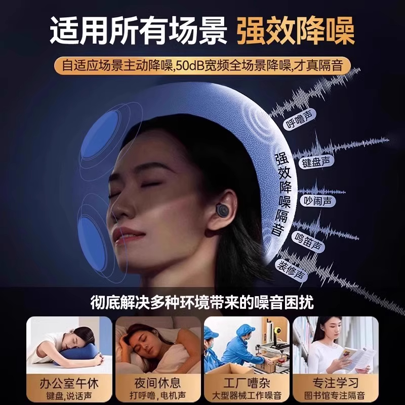 隔音耳塞睡眠睡觉专用降噪防吵神器超强防噪静音耳罩不伤耳朵女生 - 图1