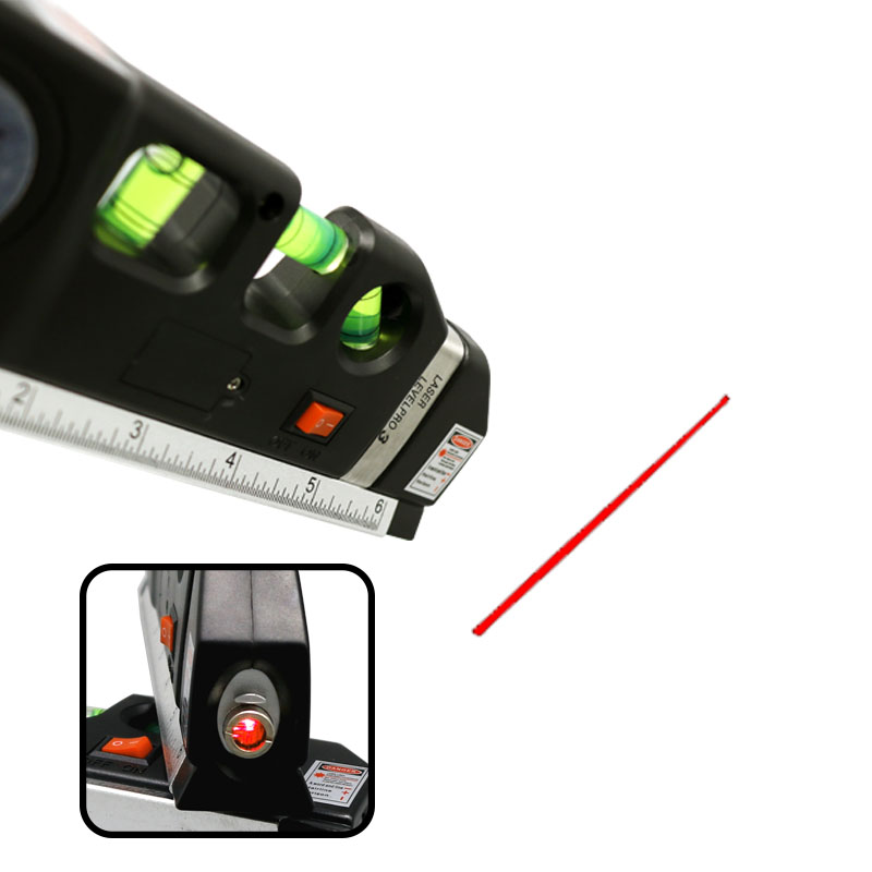 便携式激光水平仪木工水平尺水平珠卷尺直尺多功能十字投线仪测量 - 图1