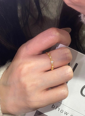 璀璨银河闪闪发亮轻奢清冷感戒指女文艺优雅浪漫气质指环可调节