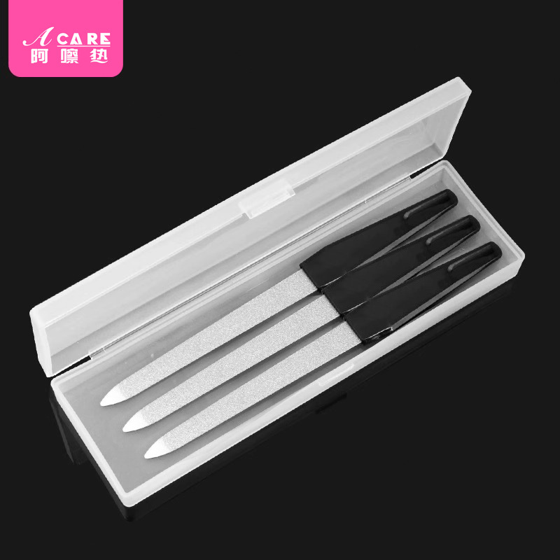 指甲锉/不锈钢CC1SQ0-修护理甲面美甲指甲锉条打磨工具双面锉条 - 图0