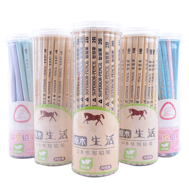 100支原木铅笔小学生儿童幼儿园写字考试绘图素描专用安全原三角