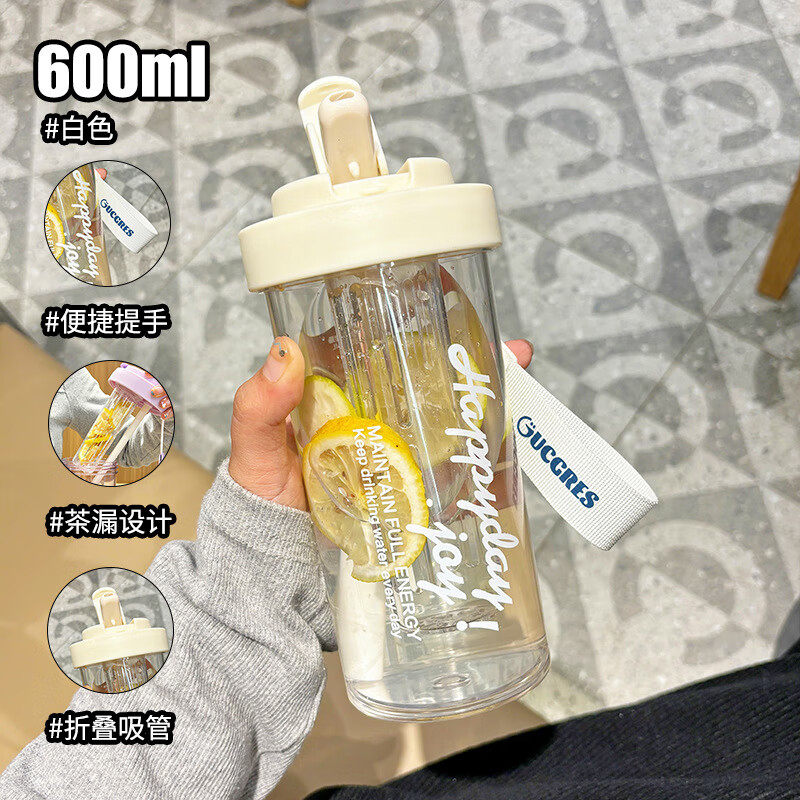 夏季便携水杯高颜值果茶杯运动吸管水壶