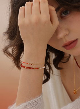 新年鸿运拼接手链本命年红绳礼物