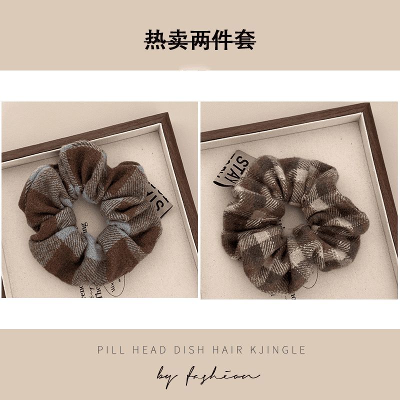 高弹力毛绒针织大肠发圈女2025新款扎头皮筋发绳秋冬耐用头绳头饰 - 图3