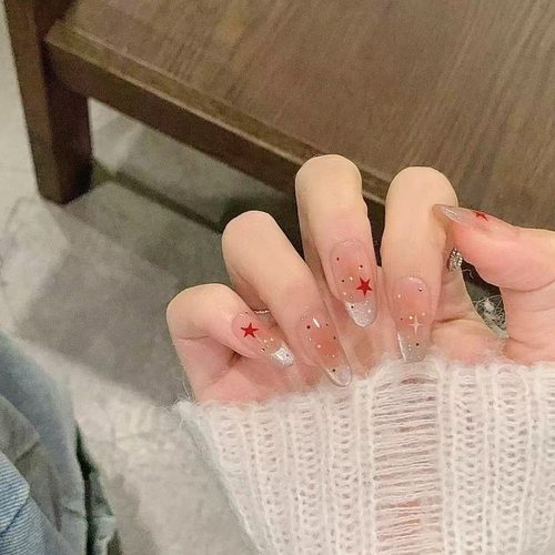 新年美甲穿戴甲猫眼少女纯欲风甲片法式蝴蝶简约星星黑皮甲油胶 - 图1