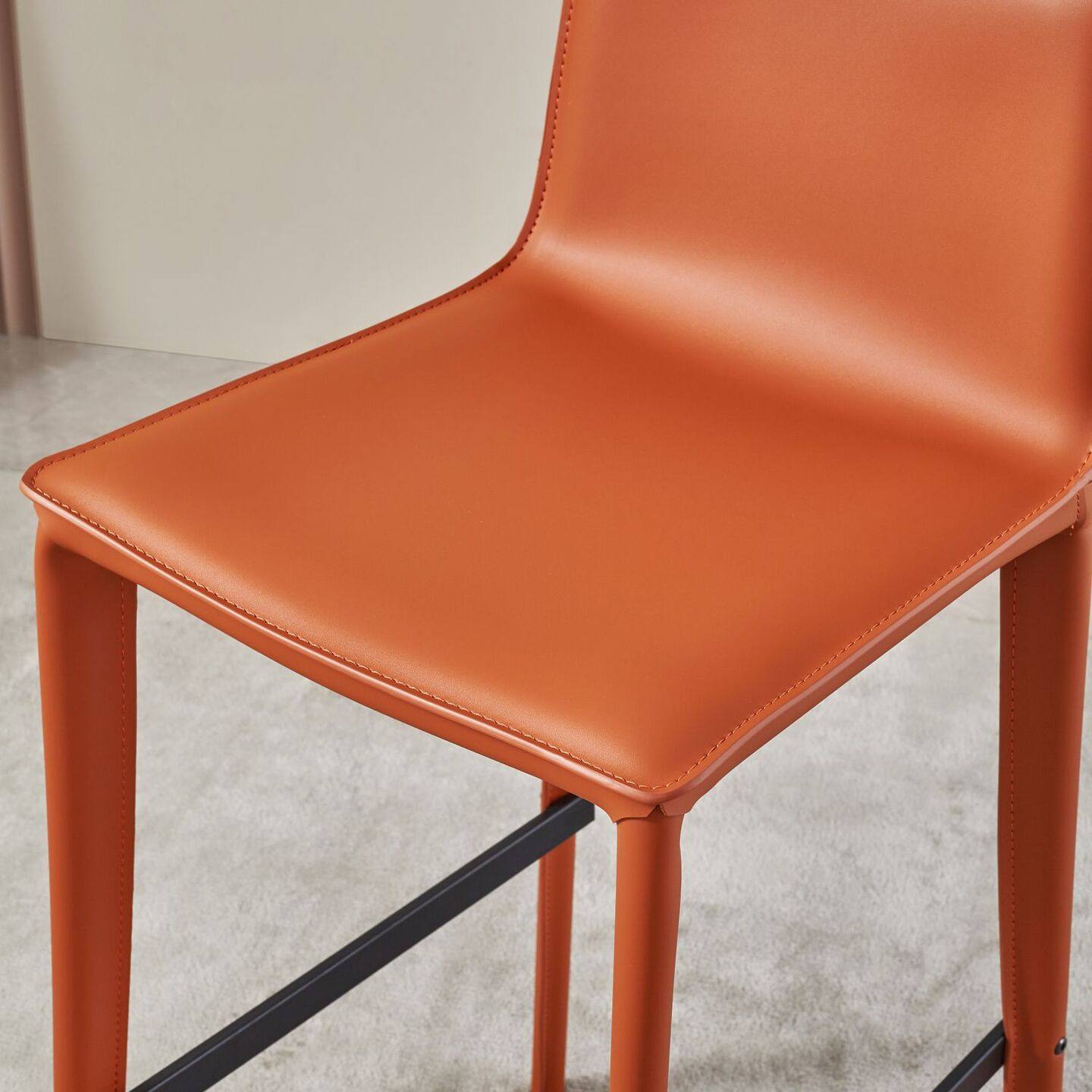 意式极简马鞍皮吧台椅现代简约轻奢酒吧高脚椅前台椅岛台椅高脚凳,淘宝优惠券,粉丝福利购,淘宝优惠卷