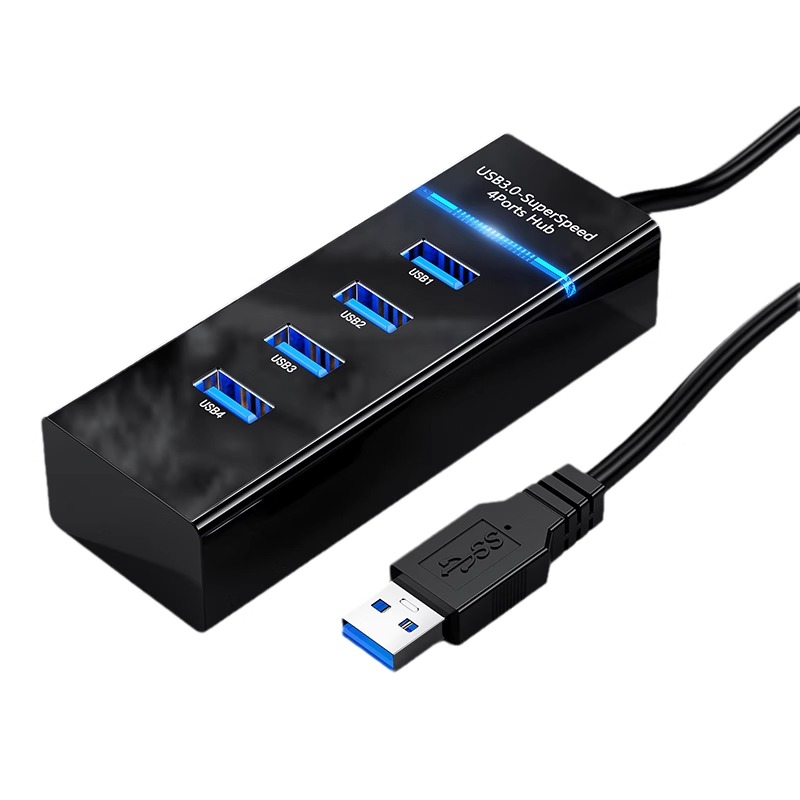 usb3.0扩展器集分线器笔记本电脑多功能外接鼠标u优盘拓扩展坞ubs一拖四延长多口hub拓展坞type-c数据键盘