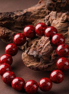 原矿朱砂晶体砂手串紫金砂帝王砂高含量本命年手链晶体珠宝