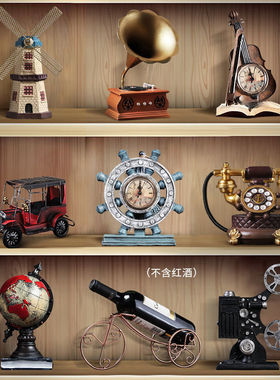 客厅装饰品复古小摆件美式家居房间酒柜卧室电视柜玄关餐厅工艺品