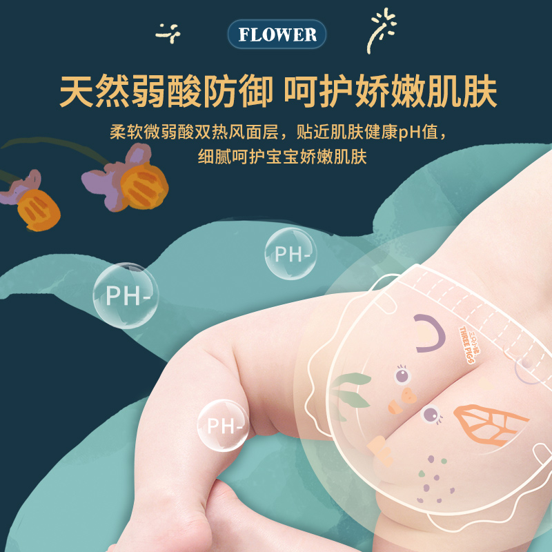 三只小猪泡泡腰围拉拉裤试用装5片装亲肤透气训练裤婴童学步裤 - 图3