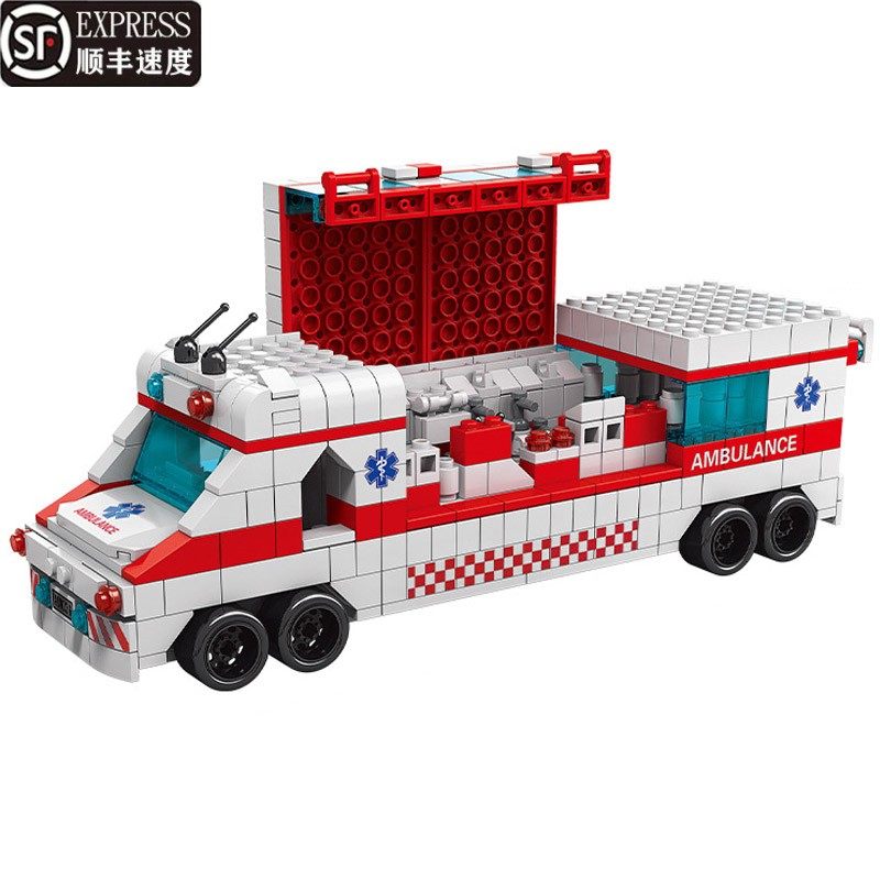 兼容乐高中国积木入门级拼装汽车儿童益智拼插玩具救护车消防工程,淘宝优惠券,粉丝福利购,淘宝优惠卷