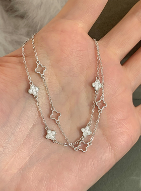 纯银双层四叶草手链女轻奢小众