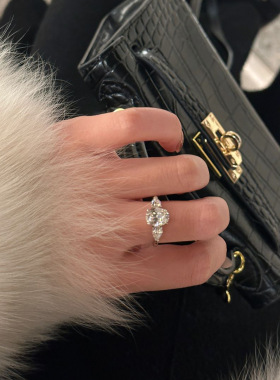 爆闪三生石戒指女奢华气质精致高级感时尚温柔百搭指环清冷感设计