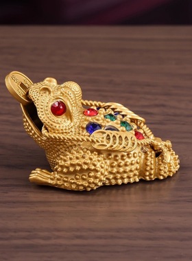 金属防铜金蟾进财客厅家居装饰蟾蜍办公室店铺开业礼品摆件招财