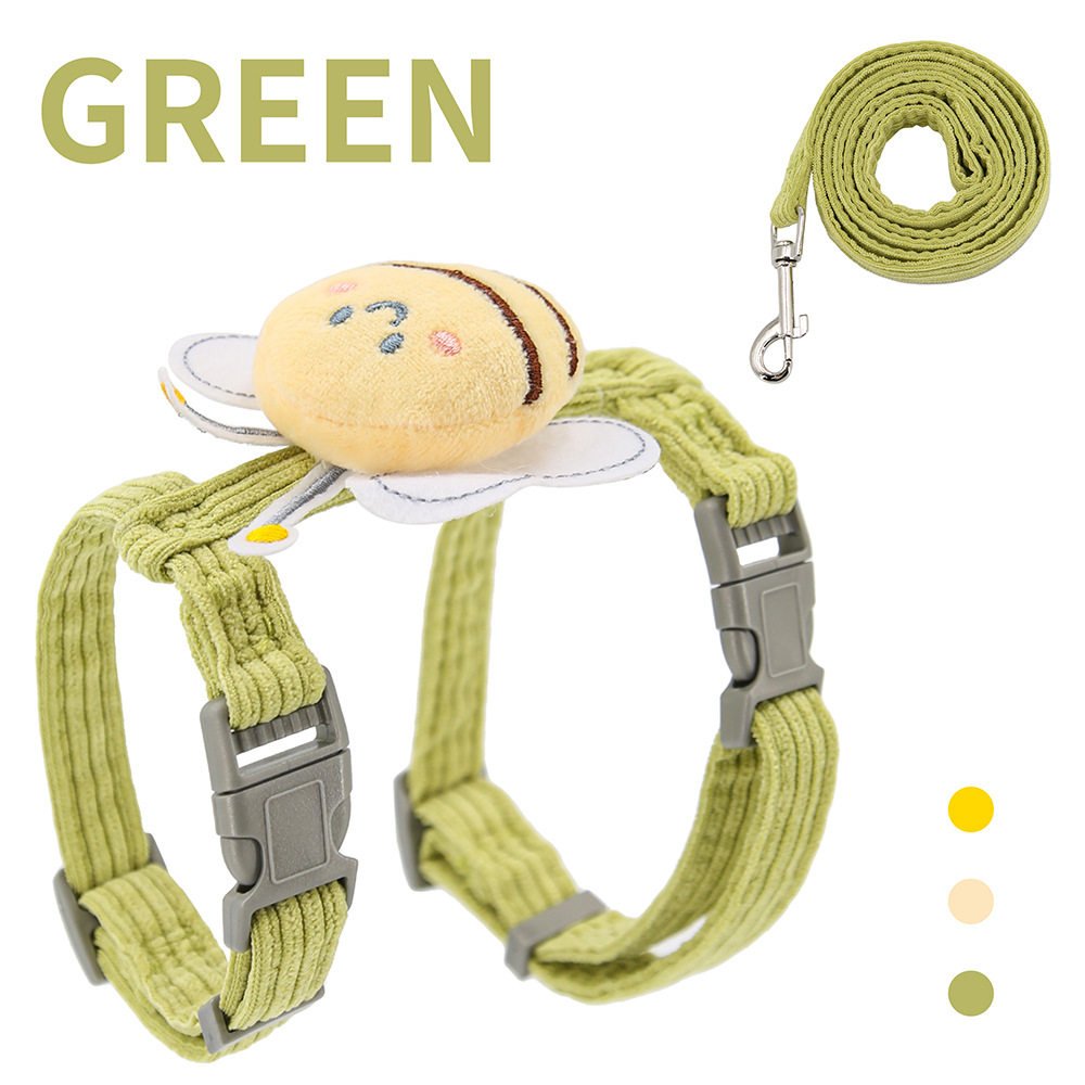 宠物用品可爱小蜜蜂猫咪宠物牵引绳防挣脱可调节胸背幼犬适用,淘宝优惠券,粉丝福利购,淘宝优惠卷