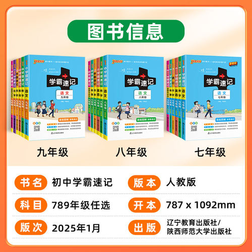 2025初中学霸速记七八九年级语文数学英语物理化学政治历史地理生物通用人教版初一二三上册下册知识点手册备考复习资料考试提分 - 图3