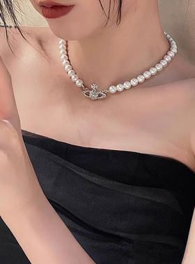 施家珍珠项链女小众轻奢设计