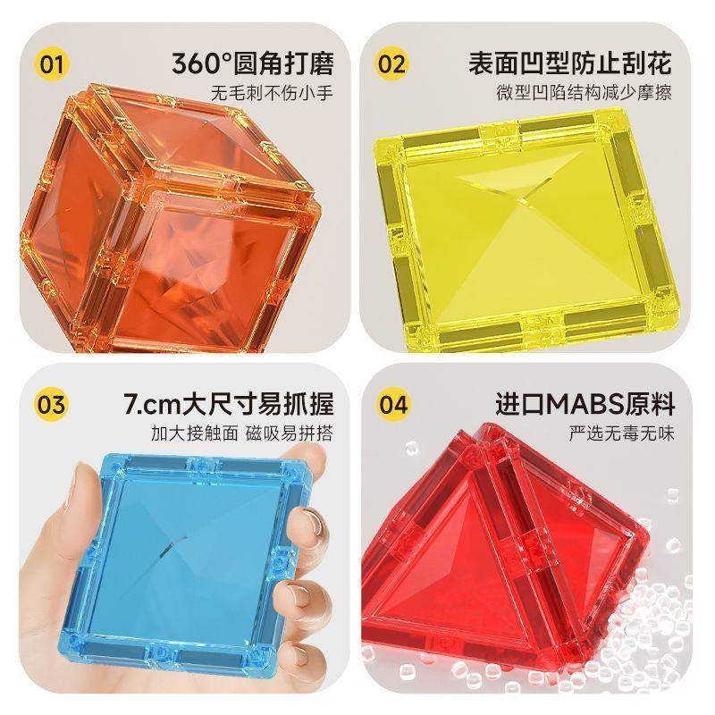 强磁儿童磁力片彩窗益智拼装接积木强磁吸贴片男女孩生日礼物玩具,淘宝优惠券,粉丝福利购,淘宝优惠卷