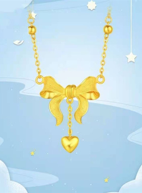 锁骨链蝴蝶结送女友项链女爆款女士爱心锁骨链时尚不掉色闺蜜礼物