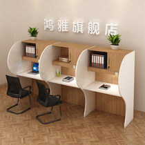 Examination and study study desk Self-study room Shared immersive learning desk closed partition table and chair university student computer desk