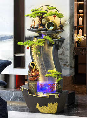 循环流水办公室生财装饰假山喷泉