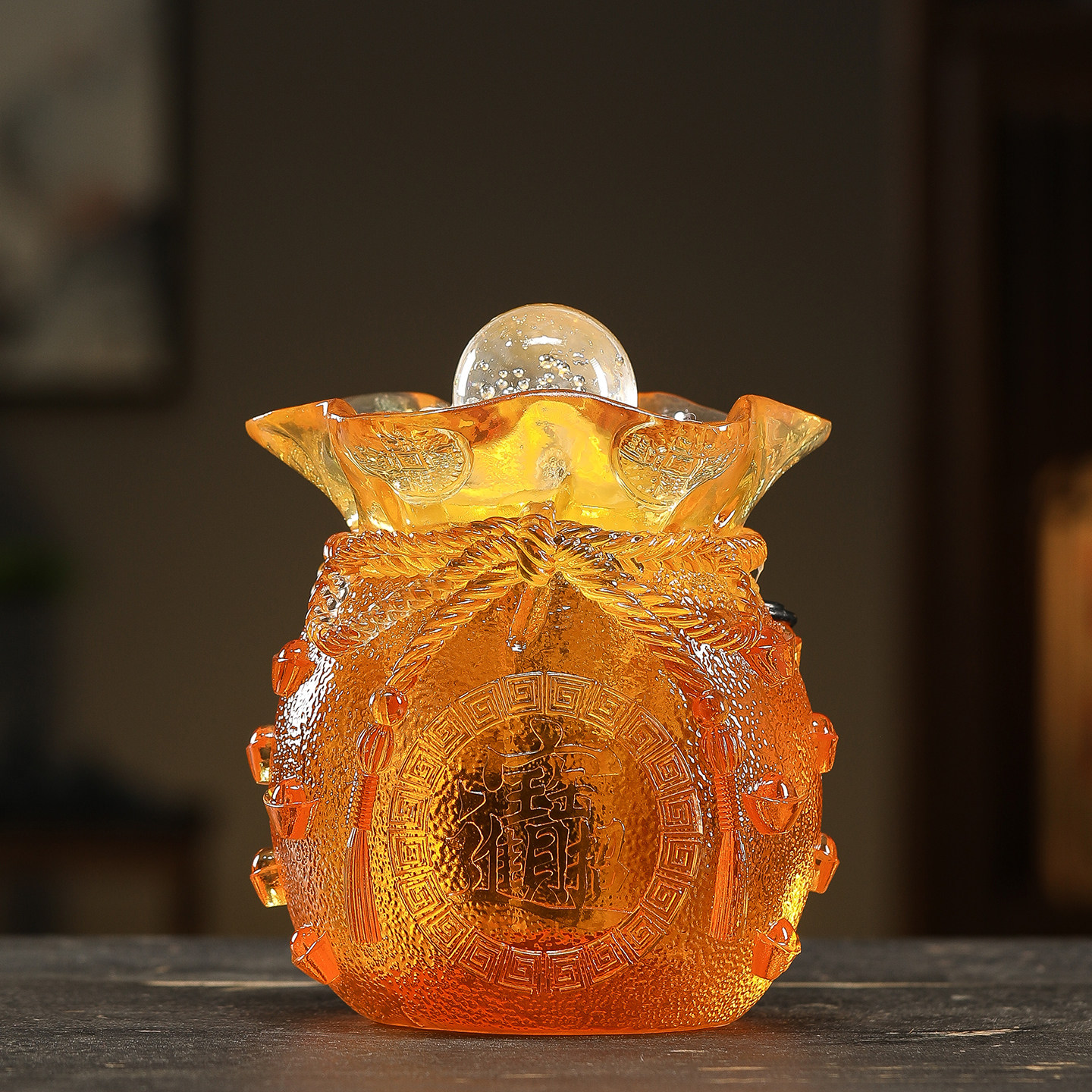 新中式流水生财小摆件客厅电视柜办公室桌面装饰实用高档工艺礼品,淘宝优惠券,粉丝福利购,淘宝优惠卷