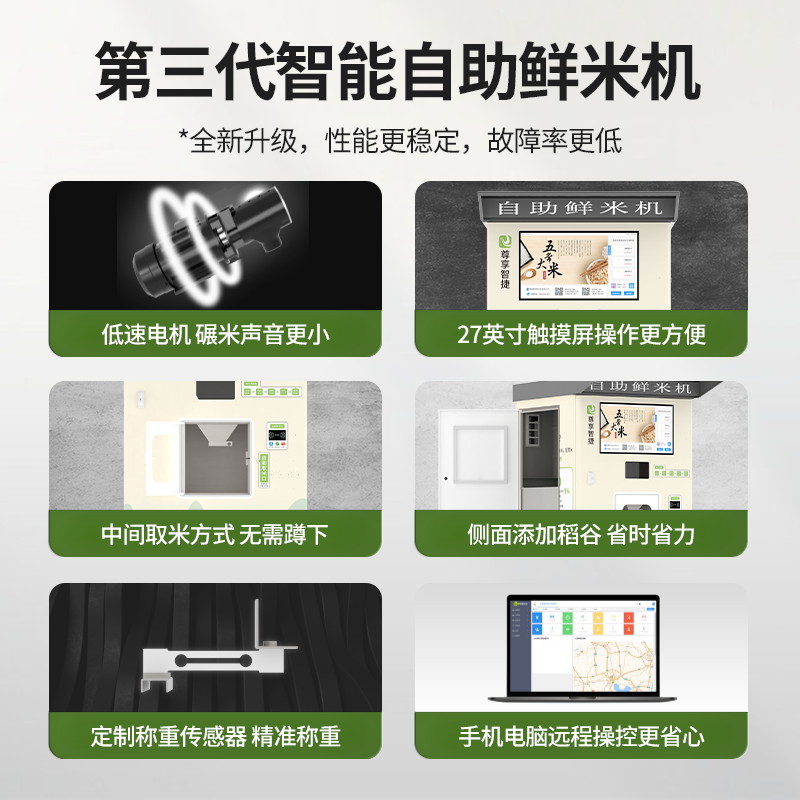 智能自动售米机小区自助碾米机新型社区鲜米机胚芽米机大米售卖机 - 图1