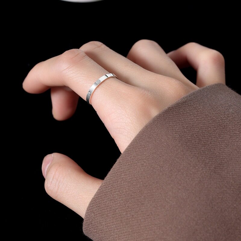 Pure silver 999 meter closed ring to attract wealth sterling silver finger