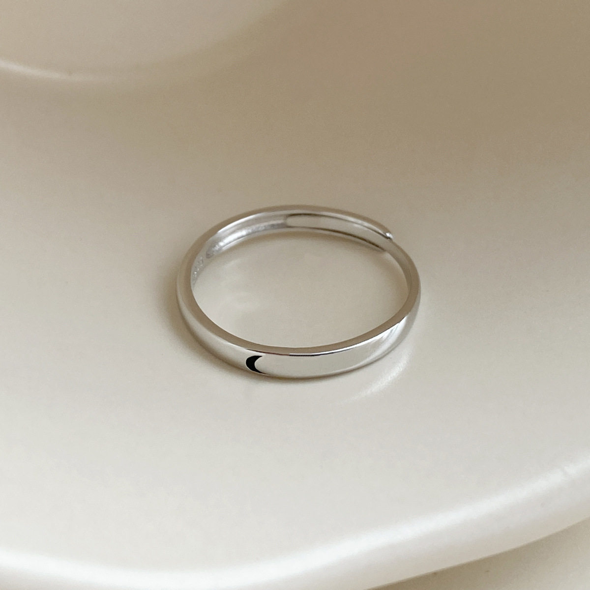 S925 sterling silver couple ring open pair