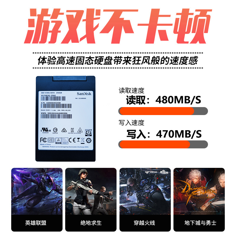 Sandisk/闪迪 X300s 256G 512G SATA 2.5寸 笔记本台式机固态硬盘 - 图0