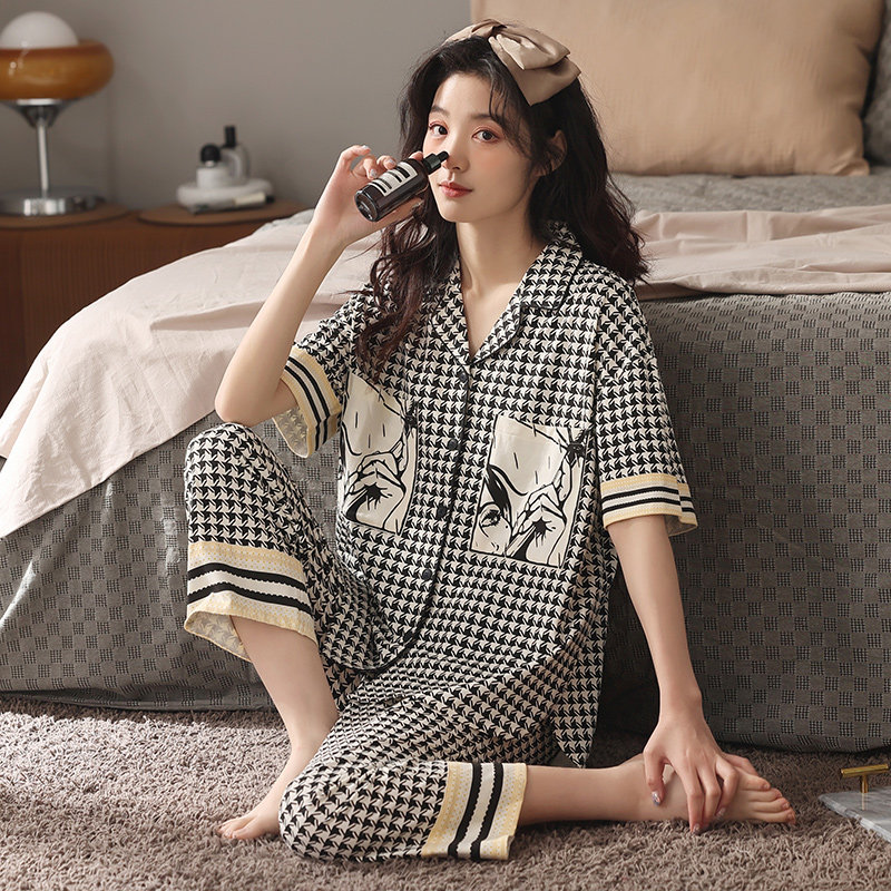 【k姐推荐】千鸟格2022年新款睡衣 恩伴服饰睡衣/家居服套装