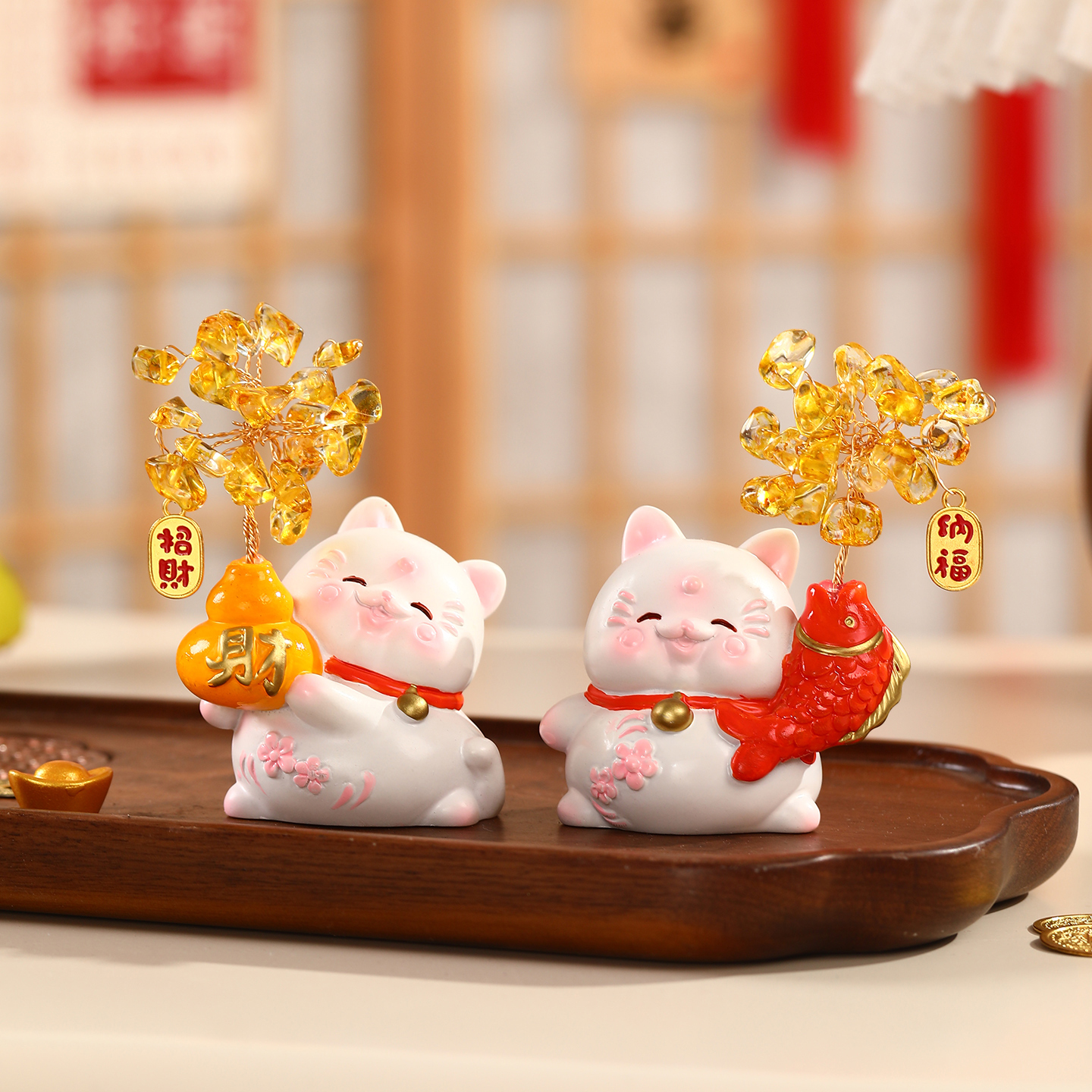 Lucky Cat Ornament Office Desktop Decoration