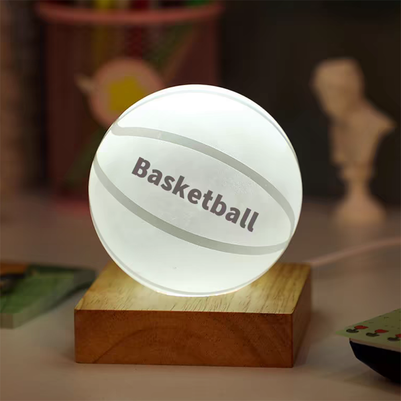 篮球足球水晶球可发光摆件办公室书房桌面装饰品送男朋友生日礼物,淘宝优惠券,粉丝福利购,淘宝优惠卷