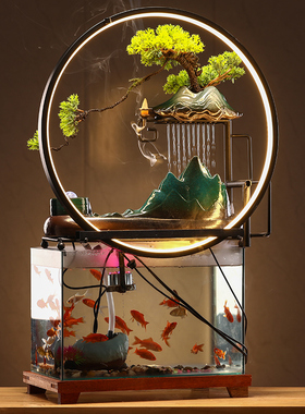 陶瓷循环流水中式客厅