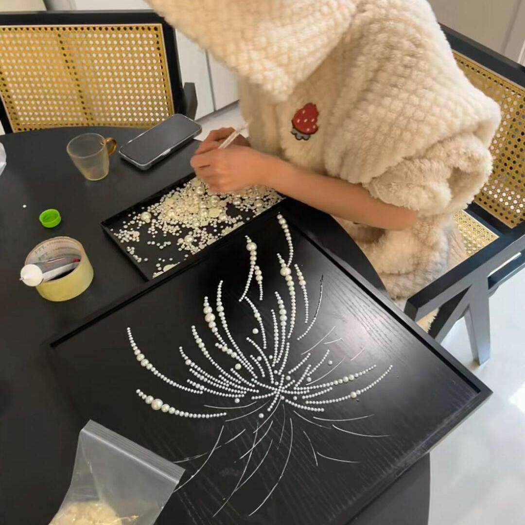 珍珠烟花画手工diy材料包送男女朋友客厅装饰高级感创意新年礼物